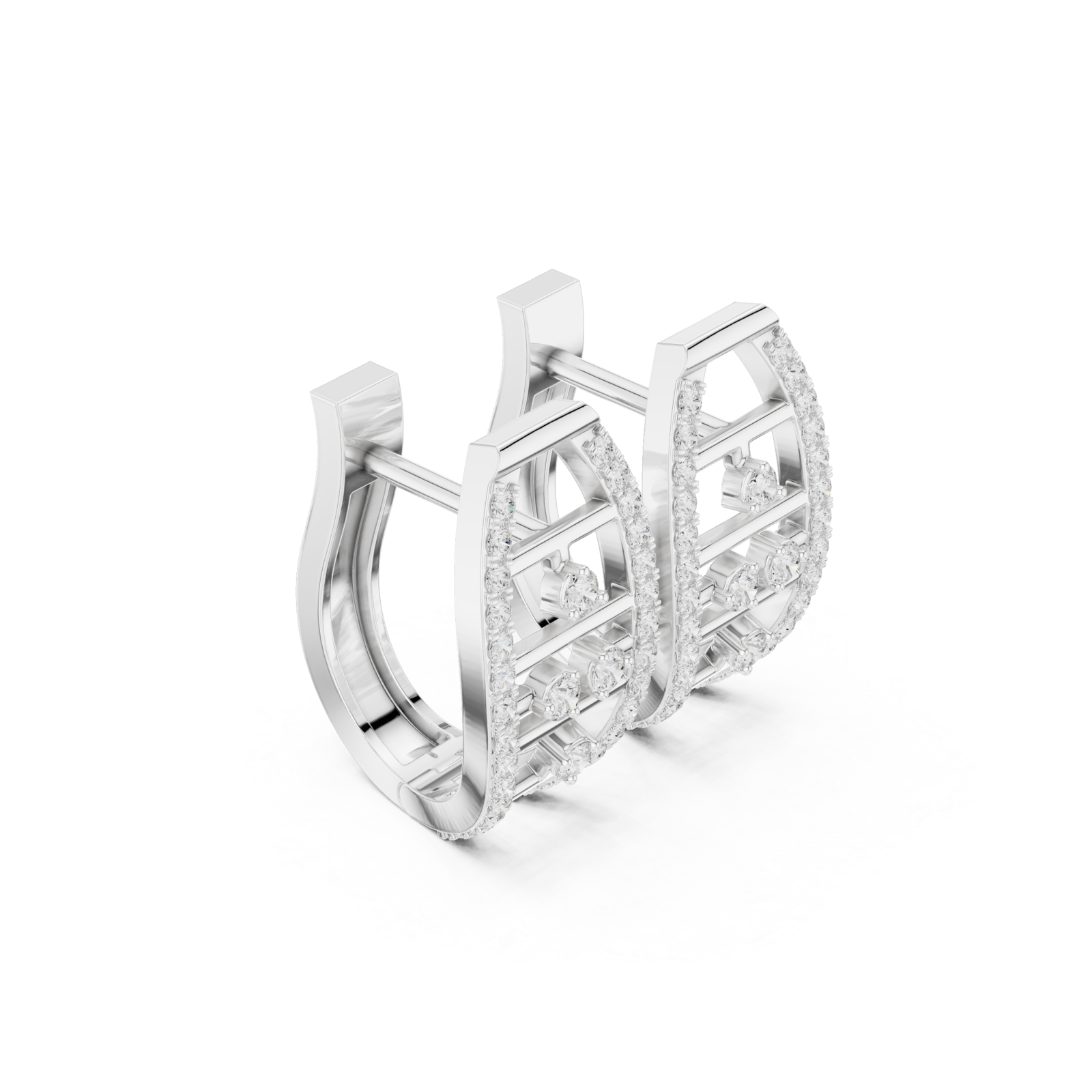  White Gold Urban Harmony Hoop Earrings Left View