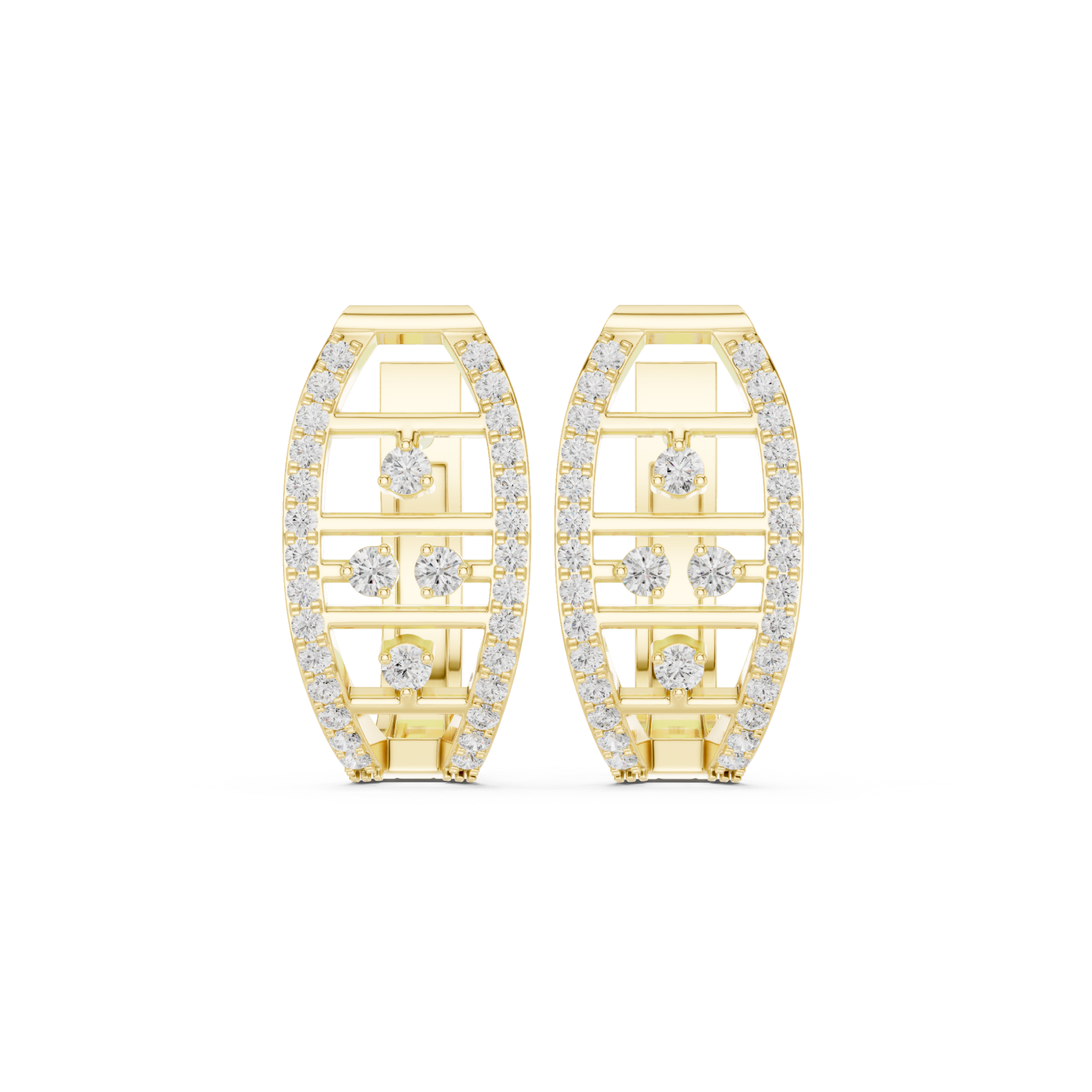  Gold Urban Harmony Hoop Earrings Front View