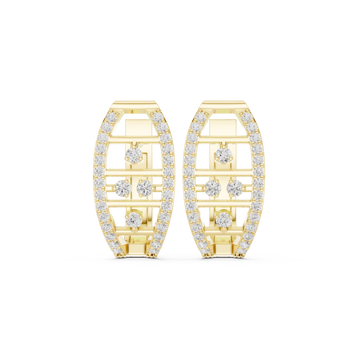  Gold Urban Harmony Hoop Earrings Front View