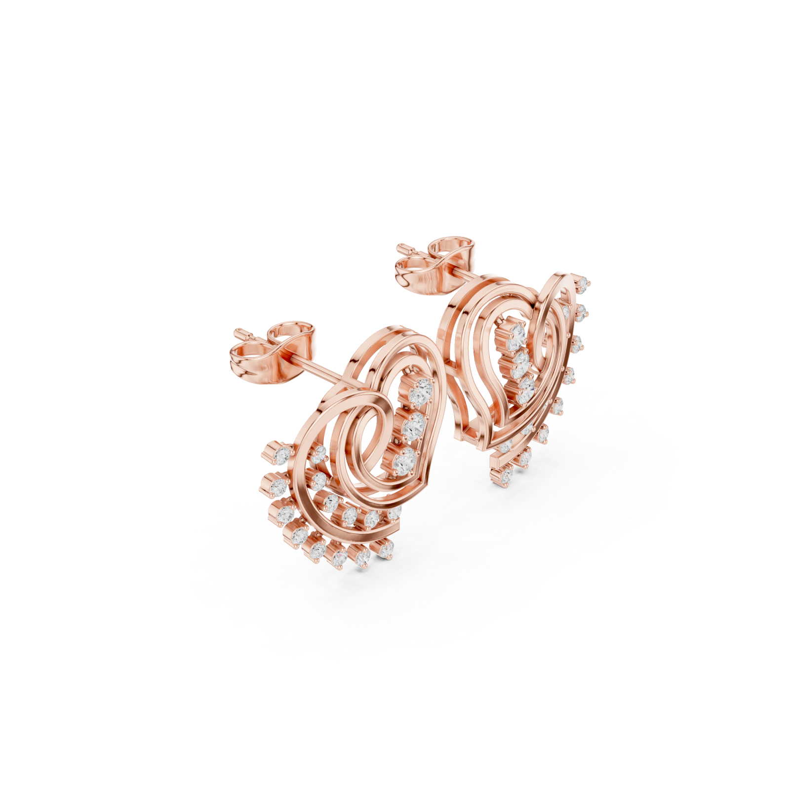  Rose Gold Twilight Reverie Modern Embrace Earrings Left View