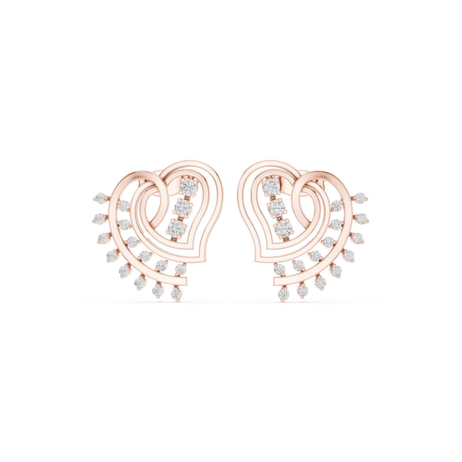  Rose Gold Twilight Reverie Modern Embrace Earrings Front View