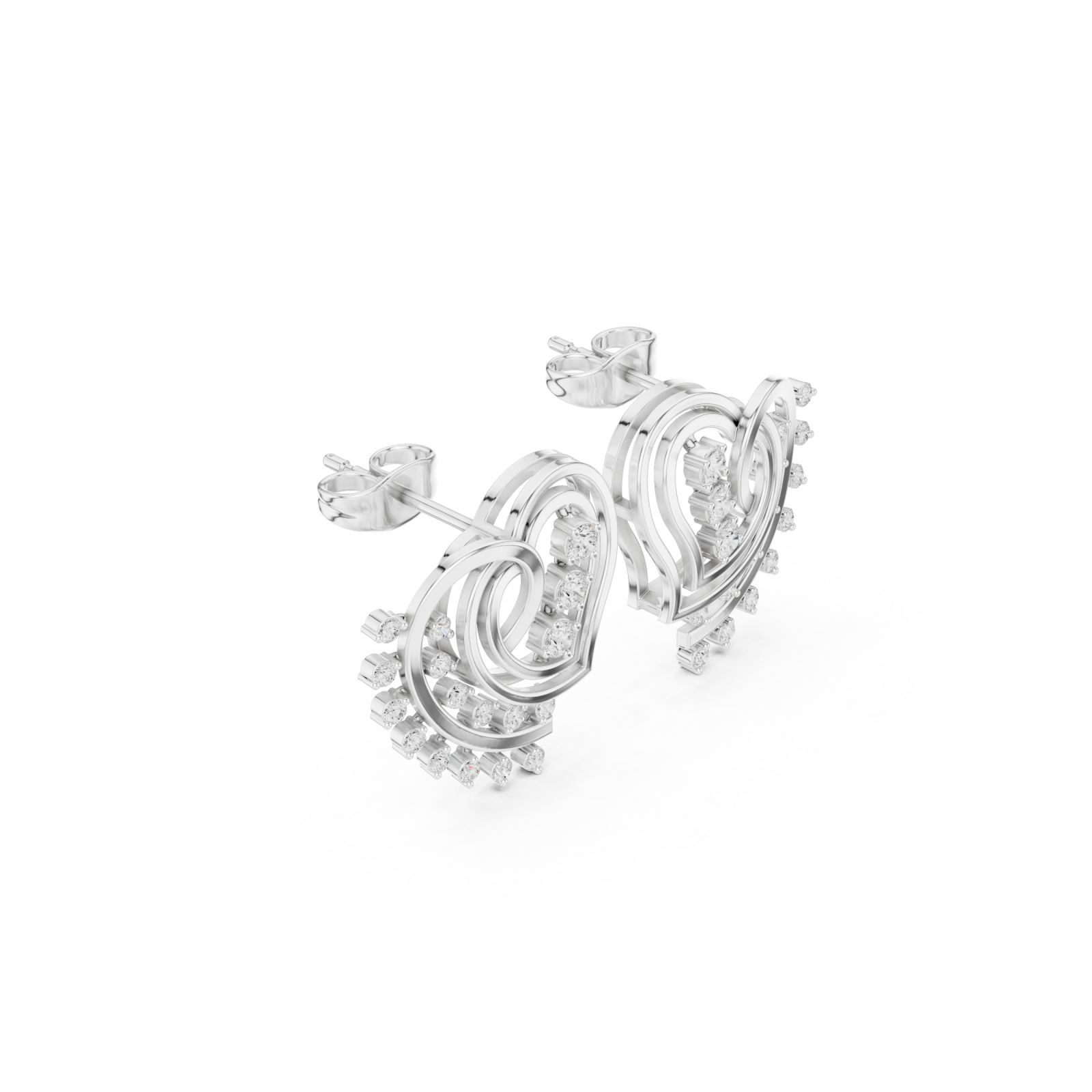  White Gold Twilight Reverie Modern Embrace Earrings Left View