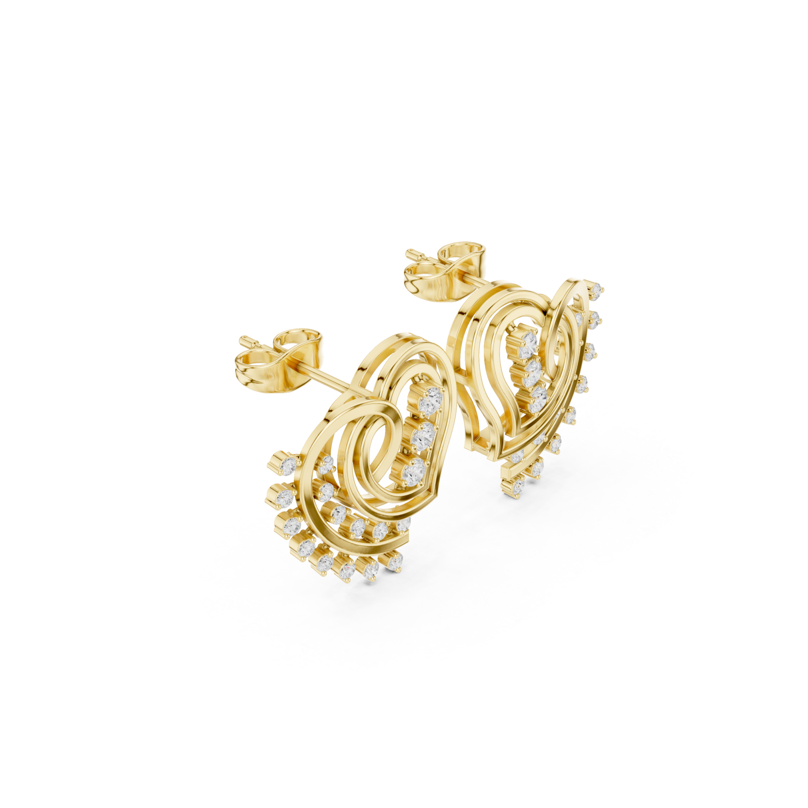  Gold Twilight Reverie Modern Embrace Earrings Left View