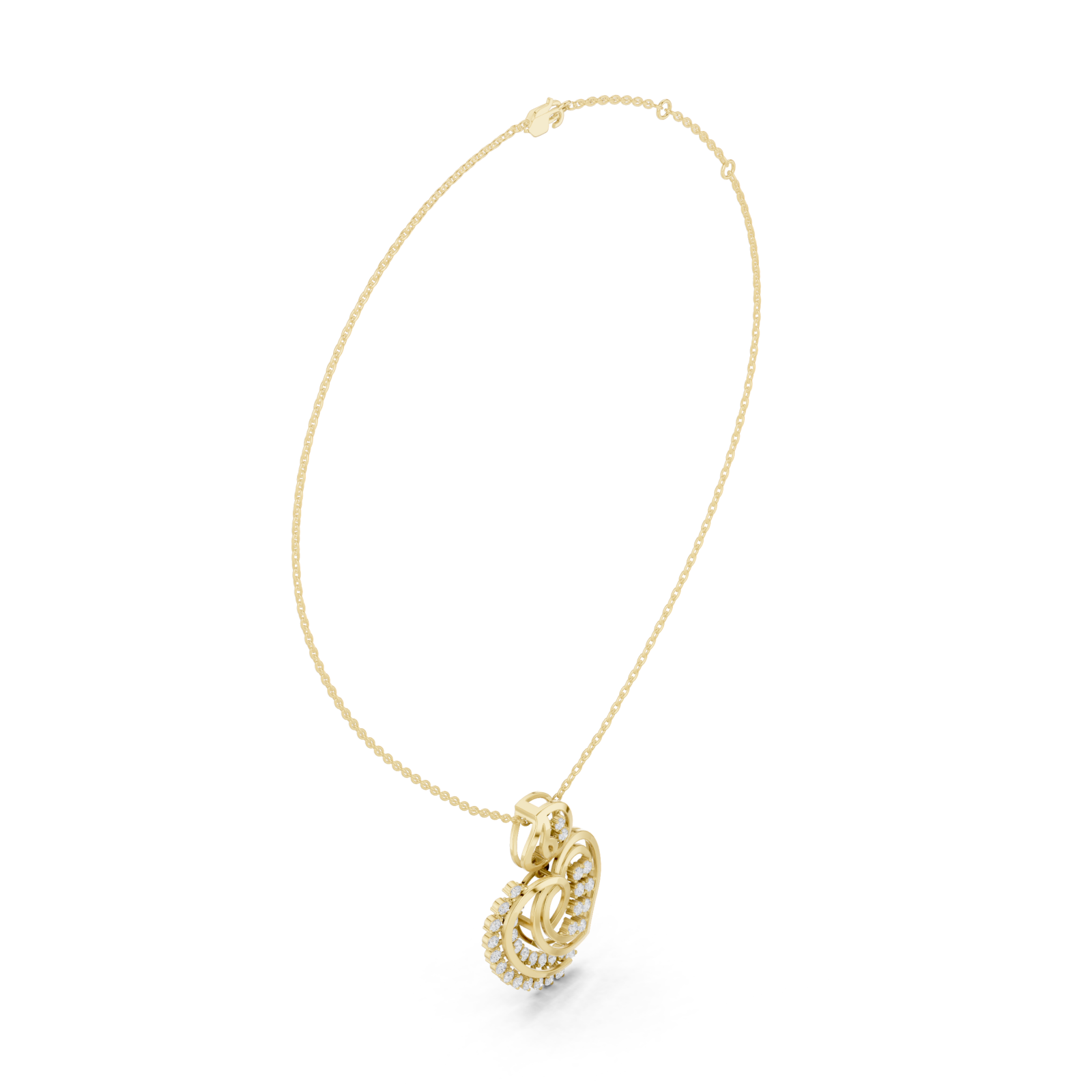  Gold Dancing Petal Heart Harmony Pendant Left View