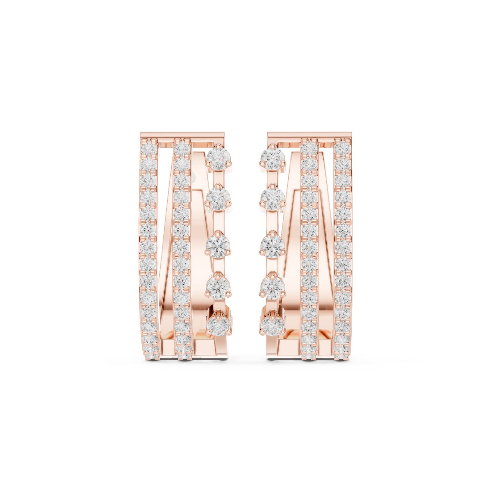  Rose Gold Celestial Spark Harmony Studs Front View