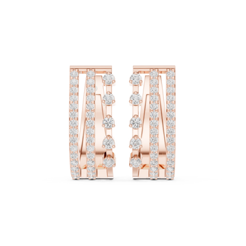  Rose Gold Celestial Spark Harmony Studs Front View