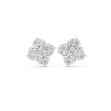  White Gold Celestial Spark Harmony Studs Front View