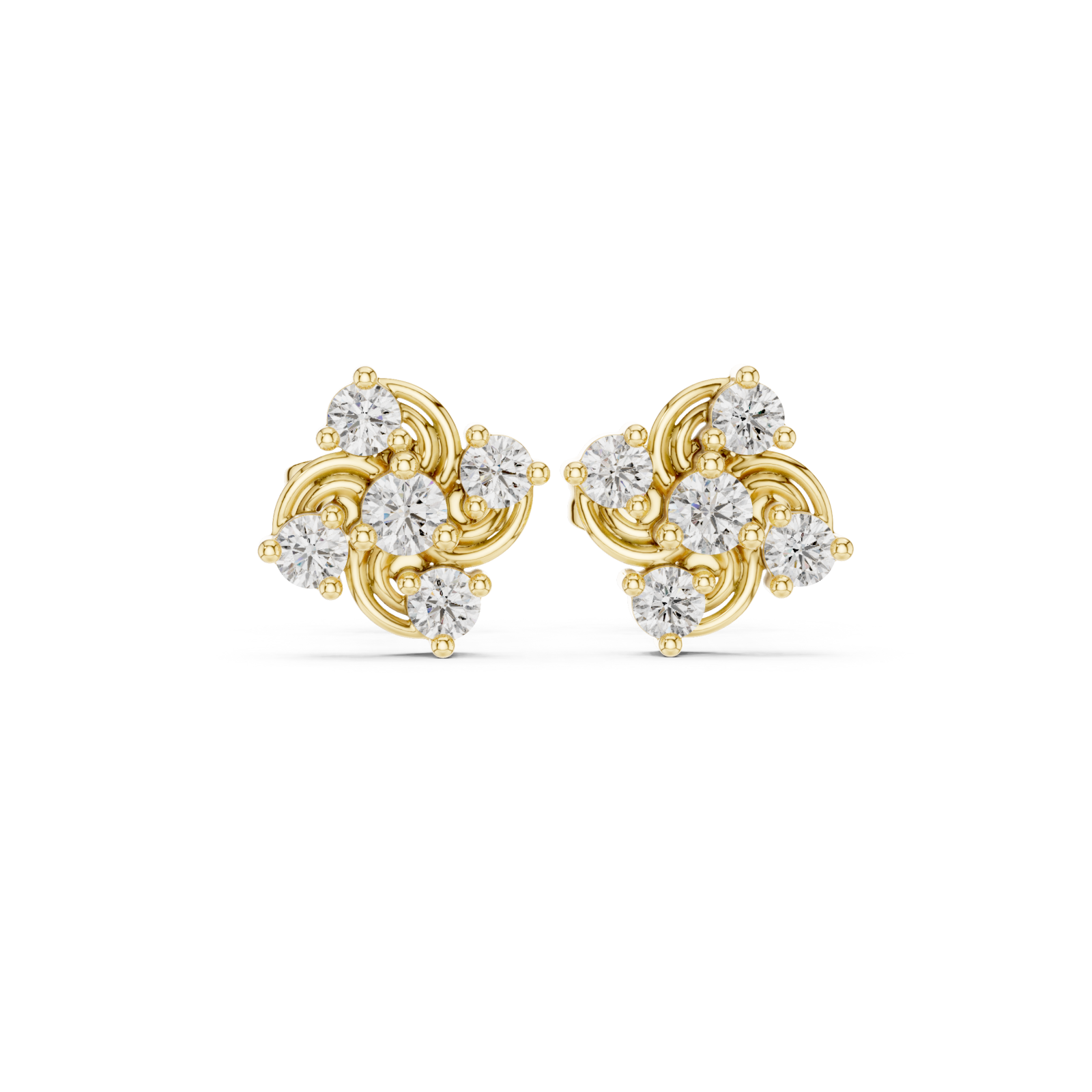 Gold Celestial Spark Harmony Studs Front View