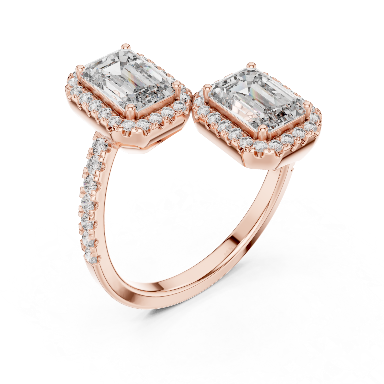  Rose Gold Opulent Embrace Radiance Bypass Ring Right View
