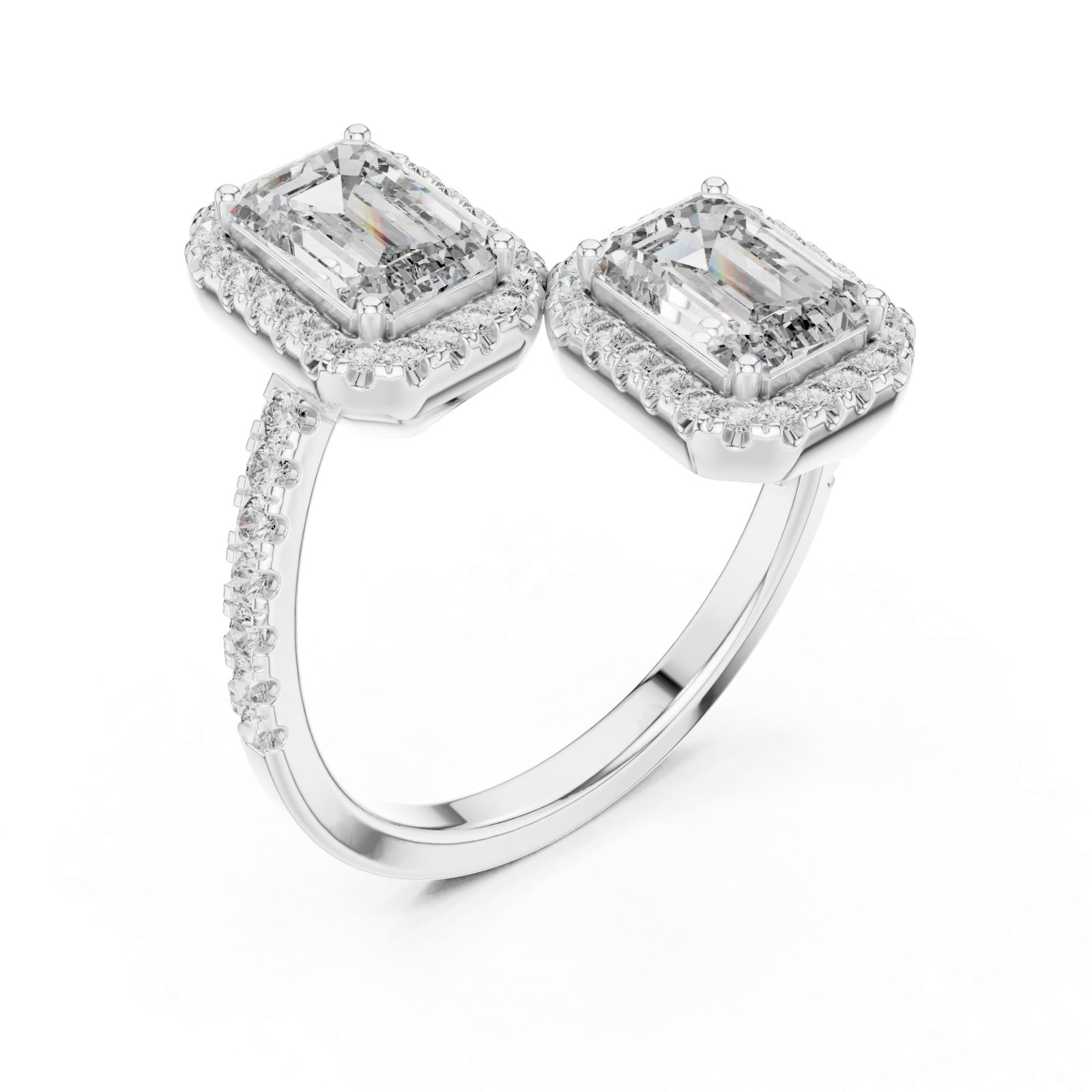  White Gold Opulent Embrace Radiance Bypass Ring Right View