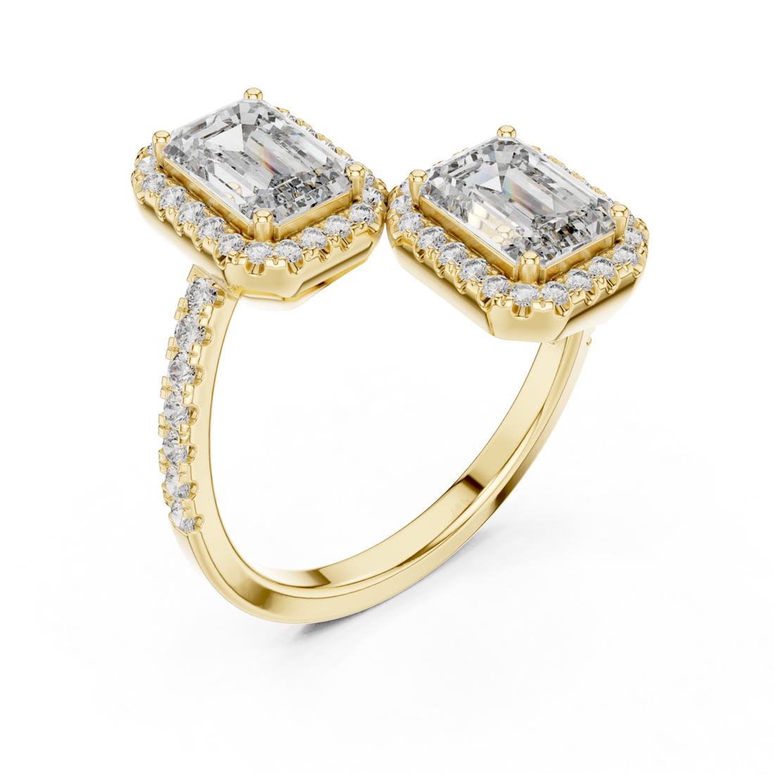 Gold Opulent Embrace Radiance Bypass Ring Right View