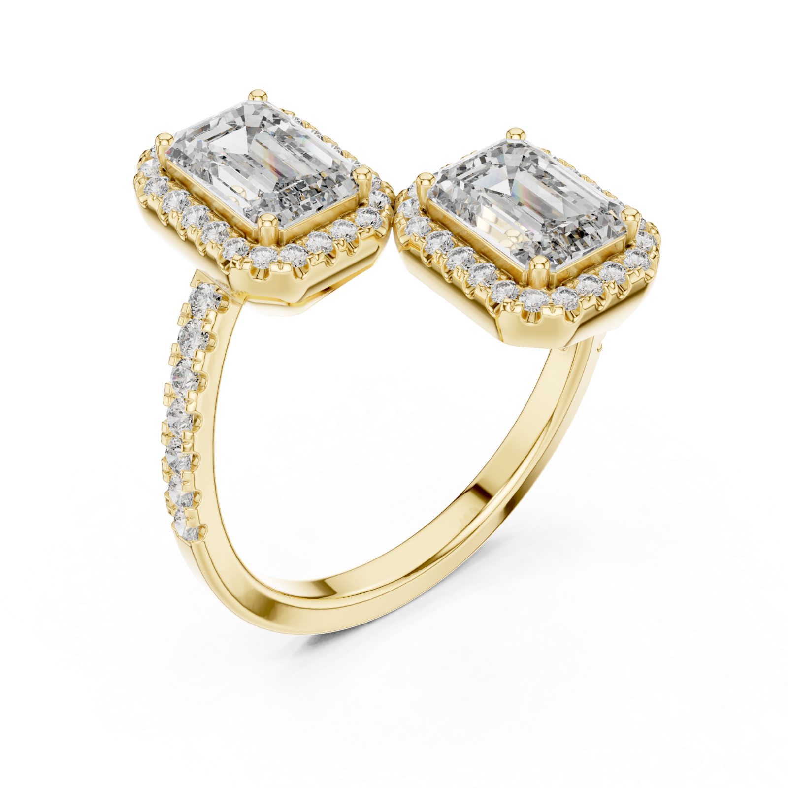 Gold Opulent Embrace Radiance Bypass Ring Right View
