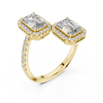 Gold Opulent Embrace Radiance Bypass Ring Right View