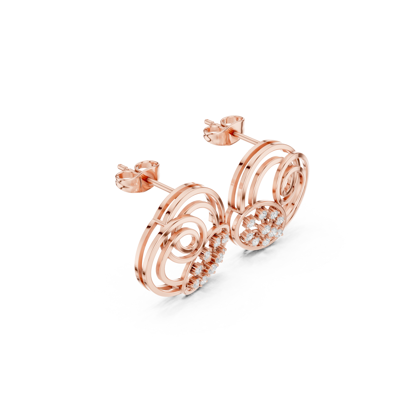  Rose Gold Radiant Embrace Hoop Earrings Left View