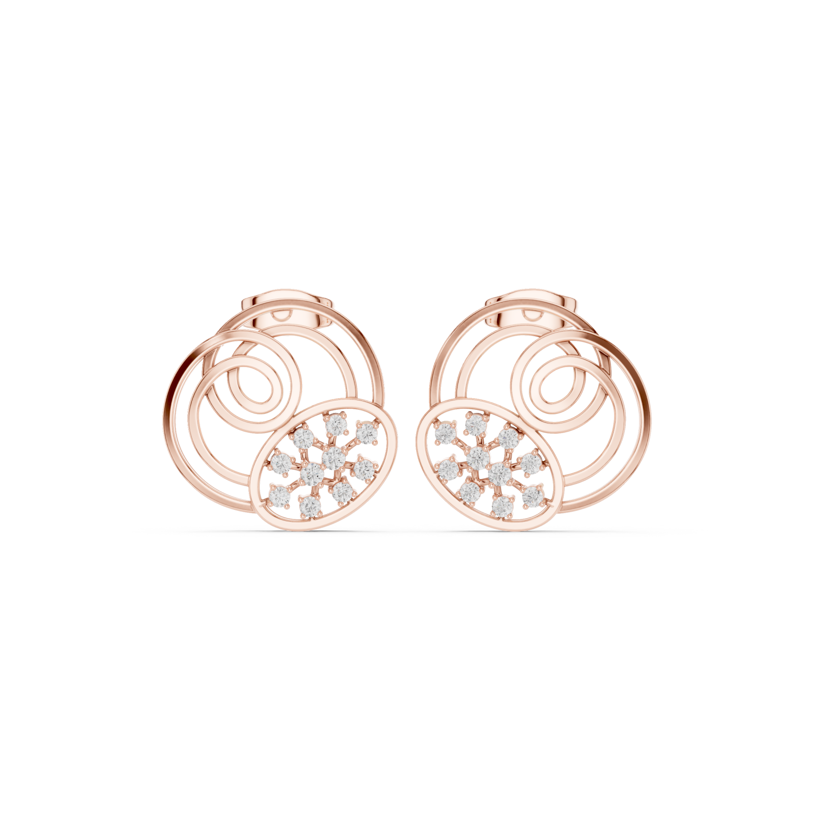  Rose Gold Radiant Embrace Hoop Earrings Front View