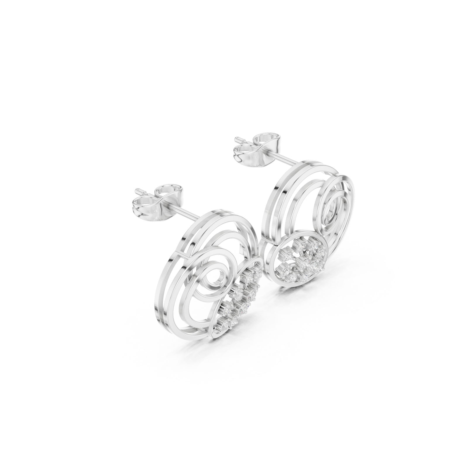  White Gold Radiant Embrace Hoop Earrings Left View