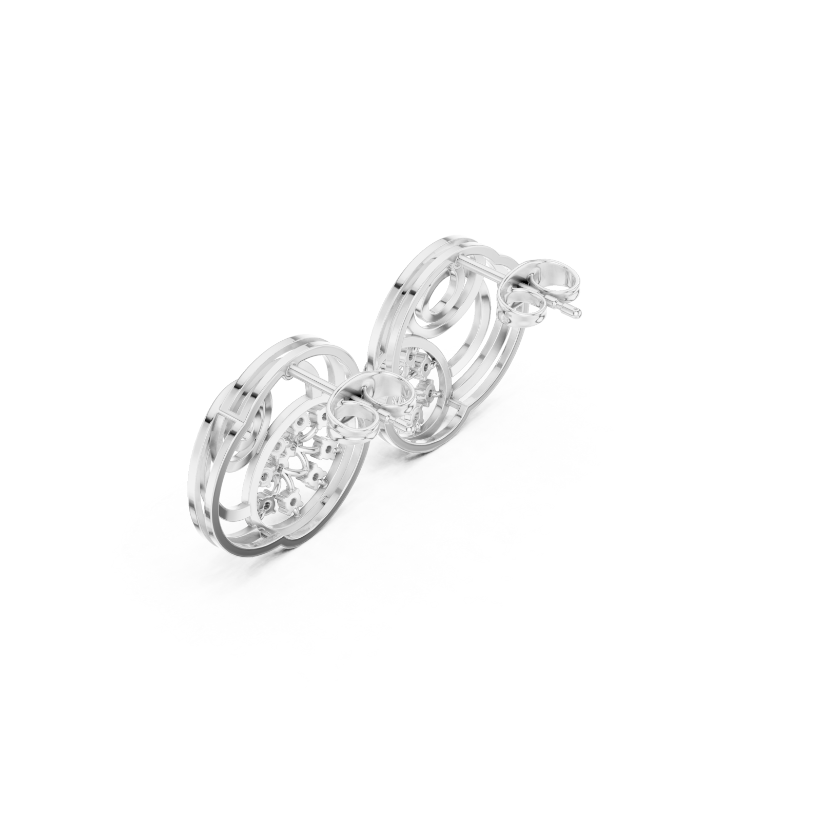  White Gold Radiant Embrace Hoop Earrings Right View