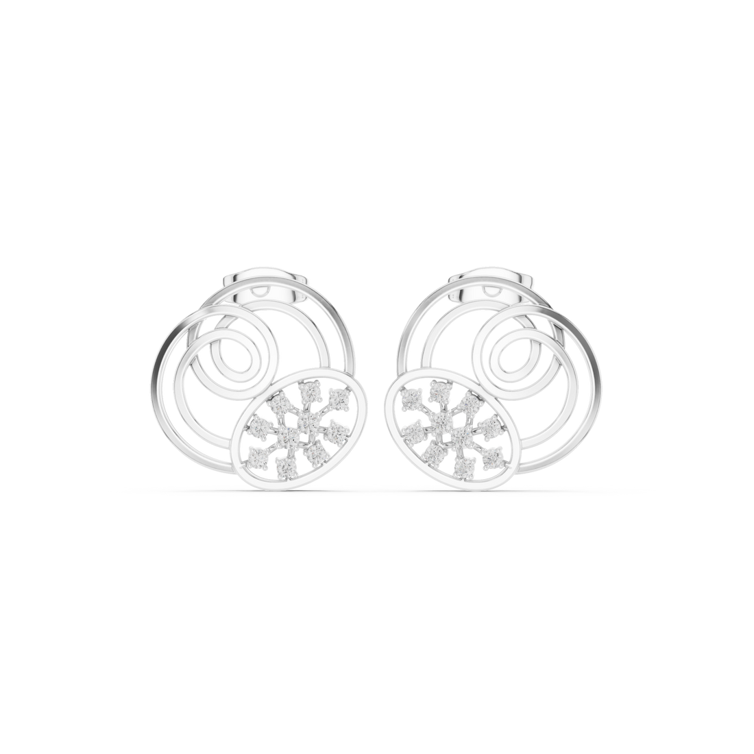  White Gold Radiant Embrace Hoop Earrings Right View