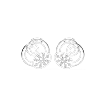  White Gold Radiant Embrace Hoop Earrings Front View