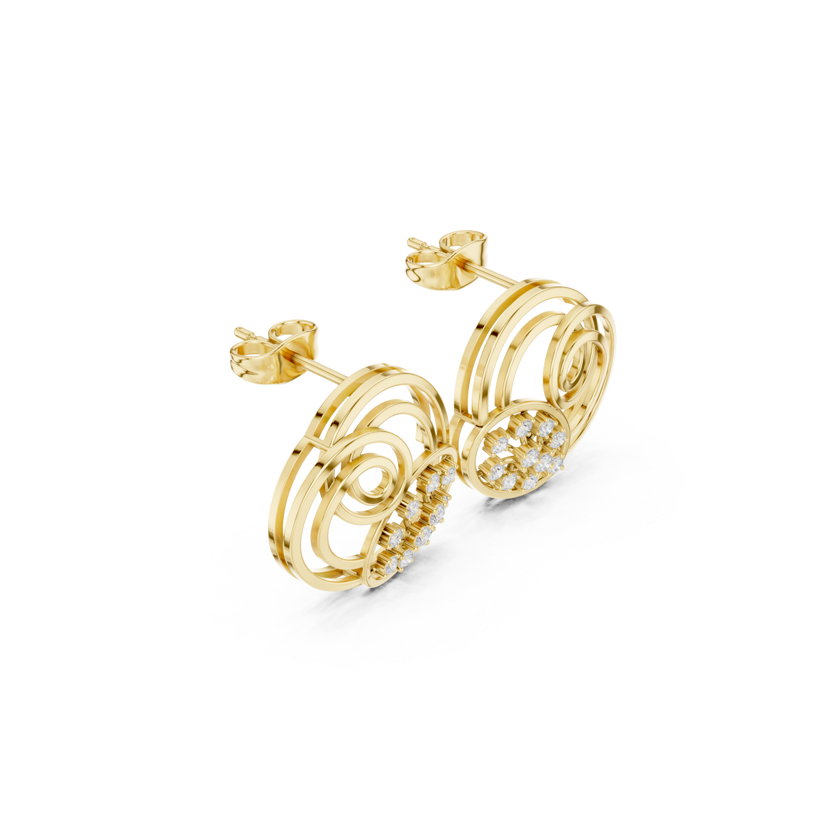  Gold Radiant Embrace Hoop Earrings Left View