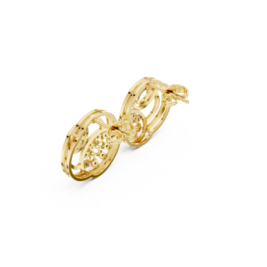 Gold Radiant Embrace Hoop Earrings Right View