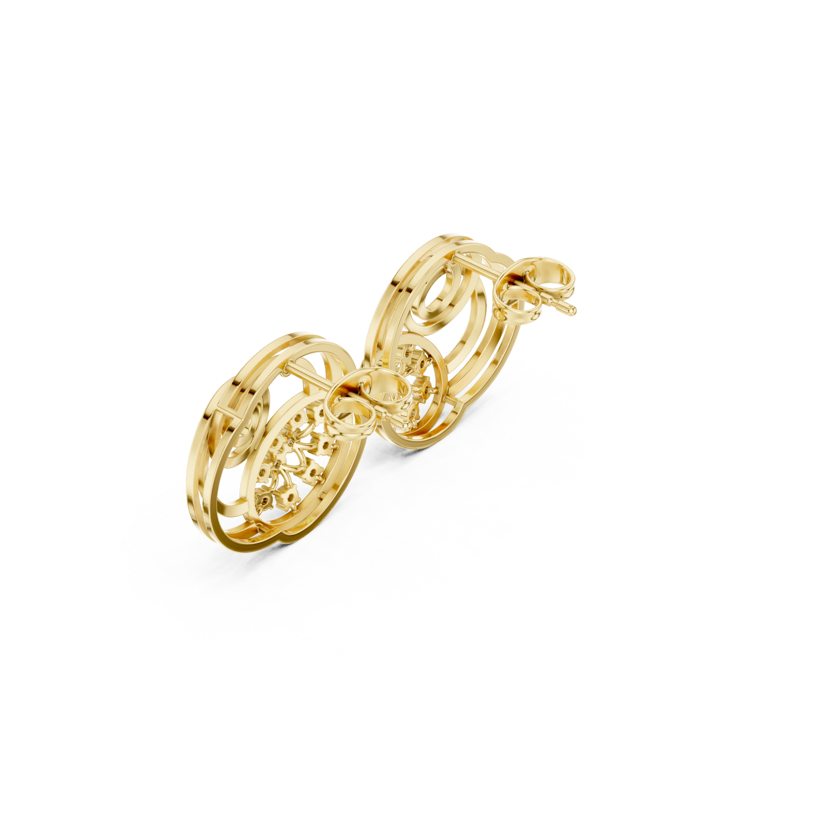 Gold Radiant Embrace Hoop Earrings Right View