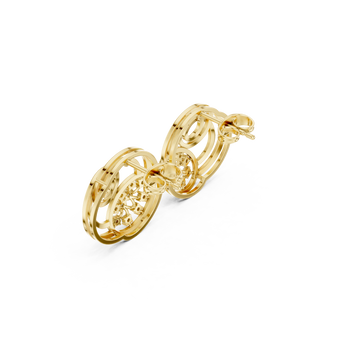Gold Radiant Embrace Hoop Earrings Right View
