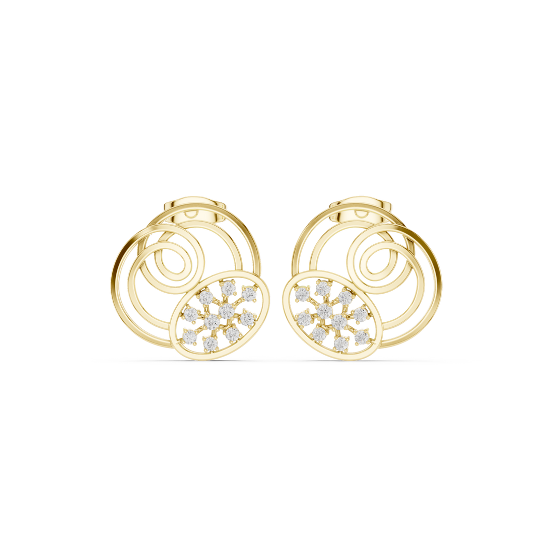 Gold Radiant Embrace Hoop Earrings Right View