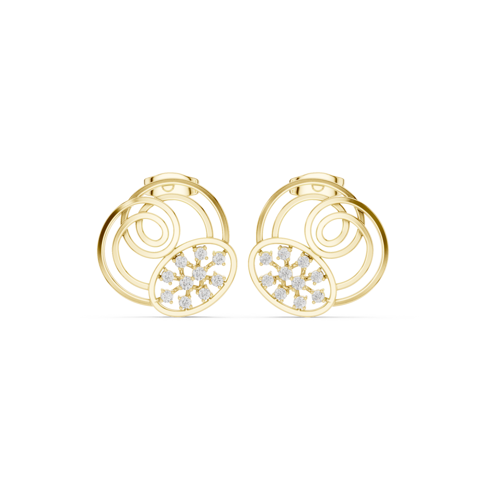  Gold Radiant Embrace Hoop Earrings Front View