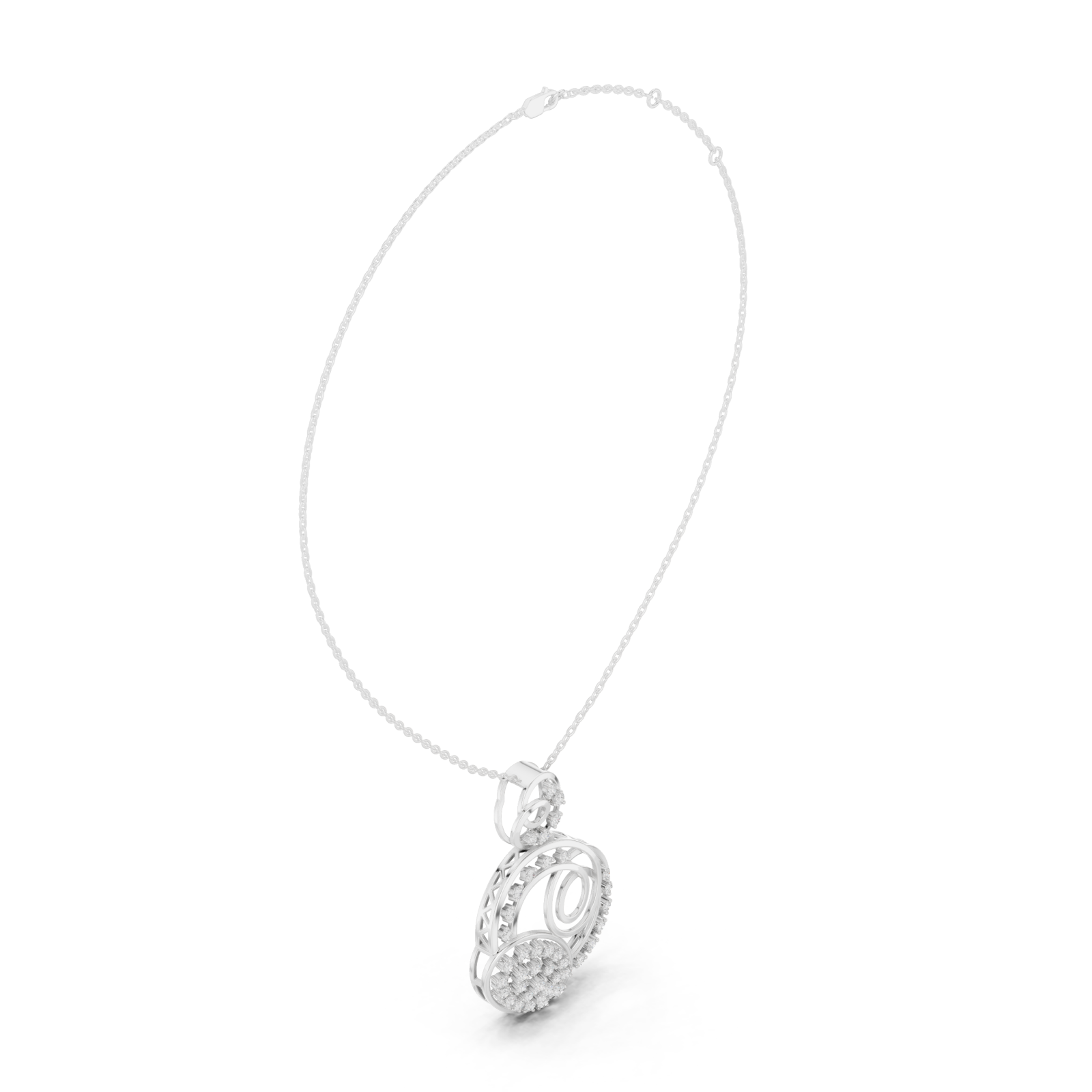  White Gold Twilight Reverie Orbital Pendant Jewel Left View