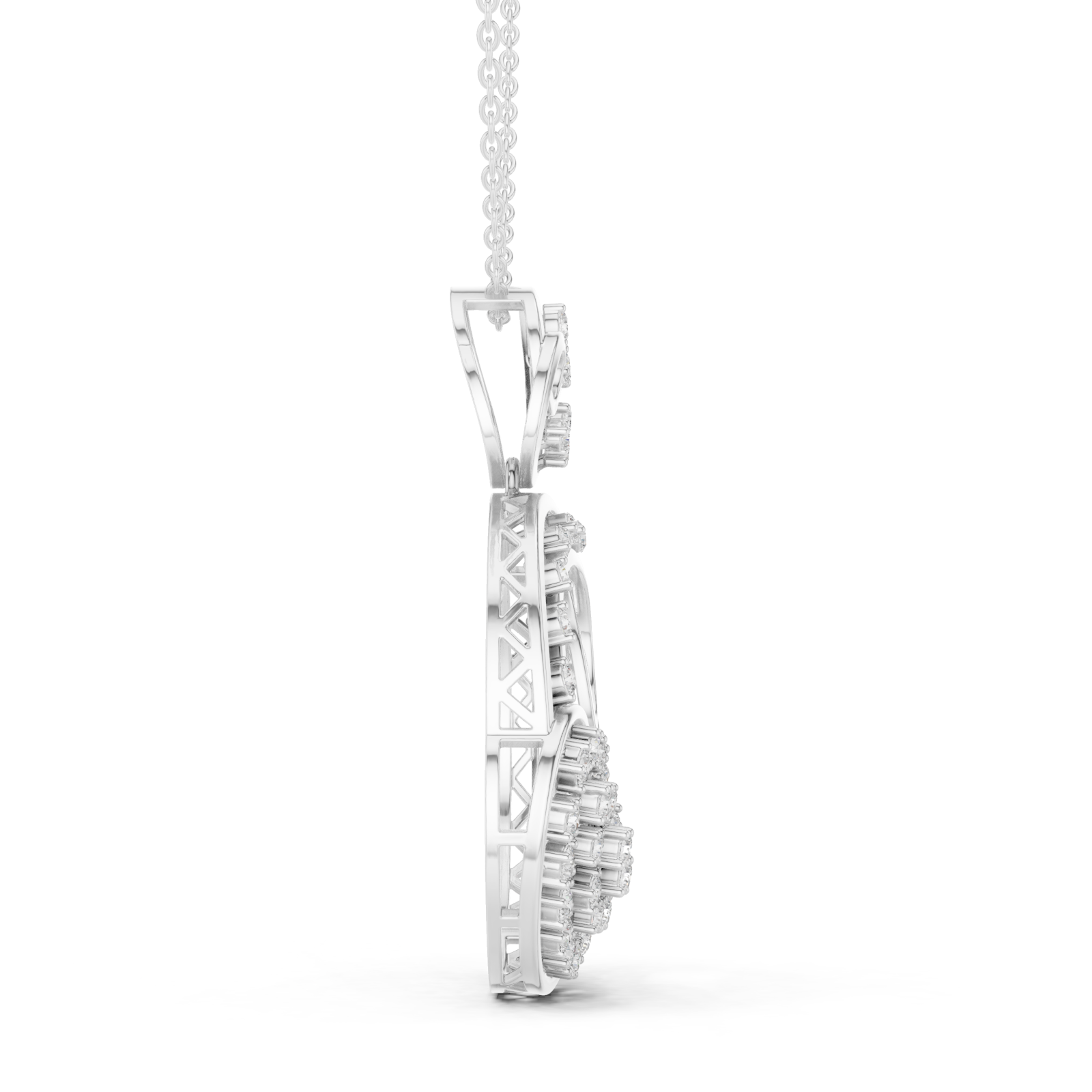  White Gold Twilight Reverie Orbital Pendant Jewel Side View