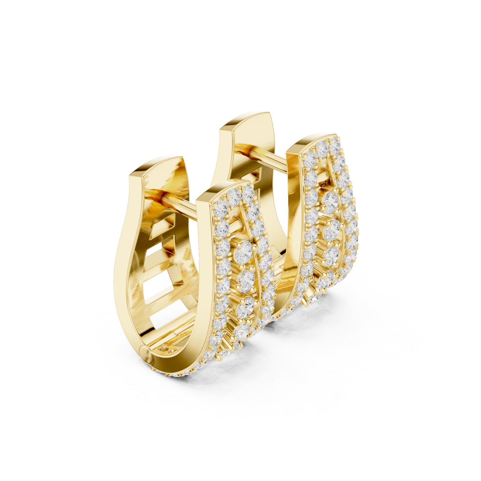  Gold Dewdrop Graceful Bloom Stud Earrings Left View