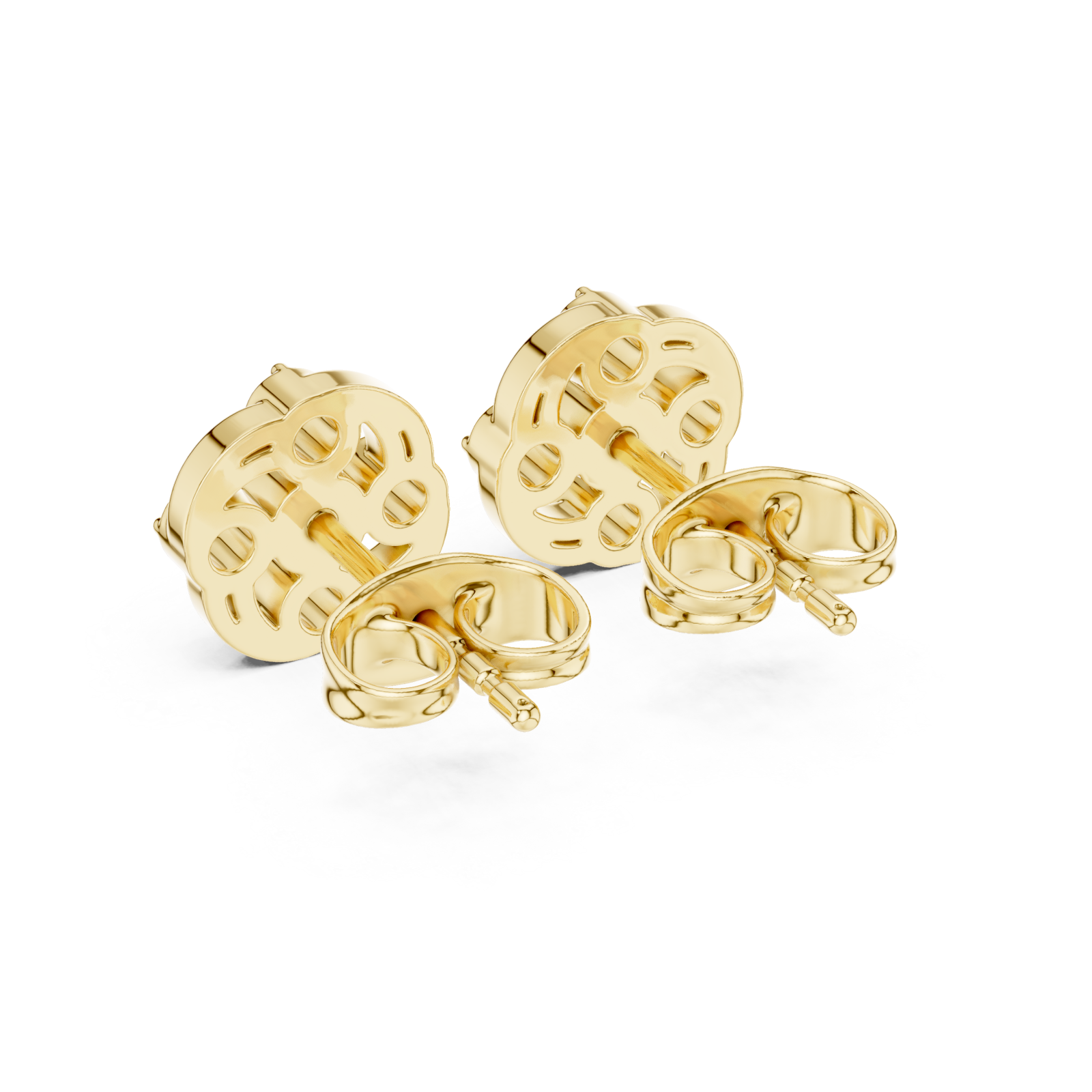  Gold Dewdrop Graceful Bloom Stud Earrings Side View