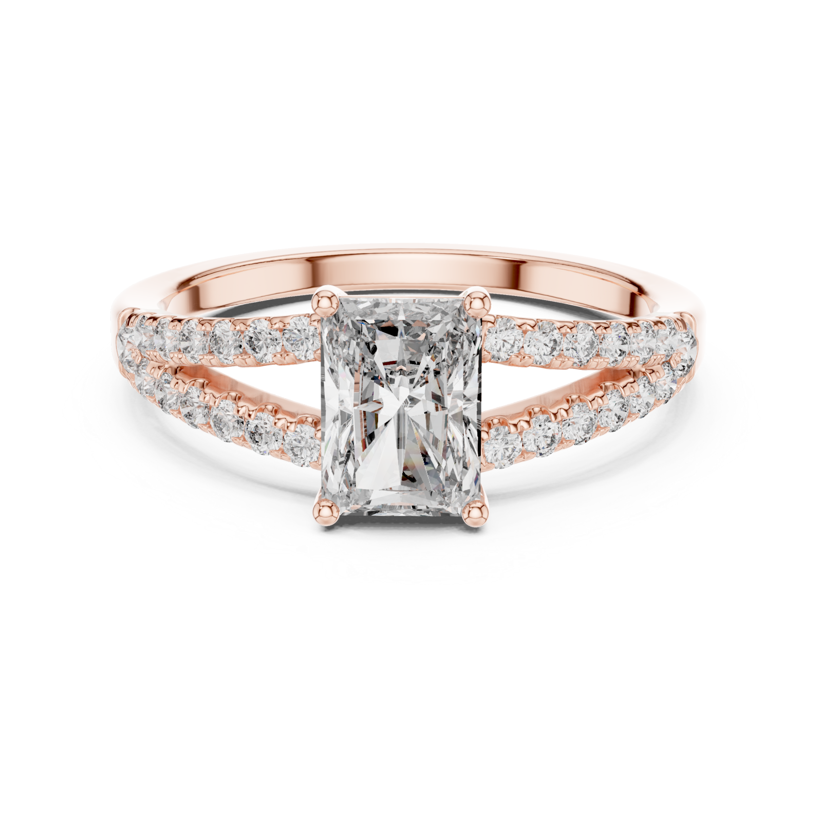  Rose Gold Lumina Crest Boundless Promise Band Front View