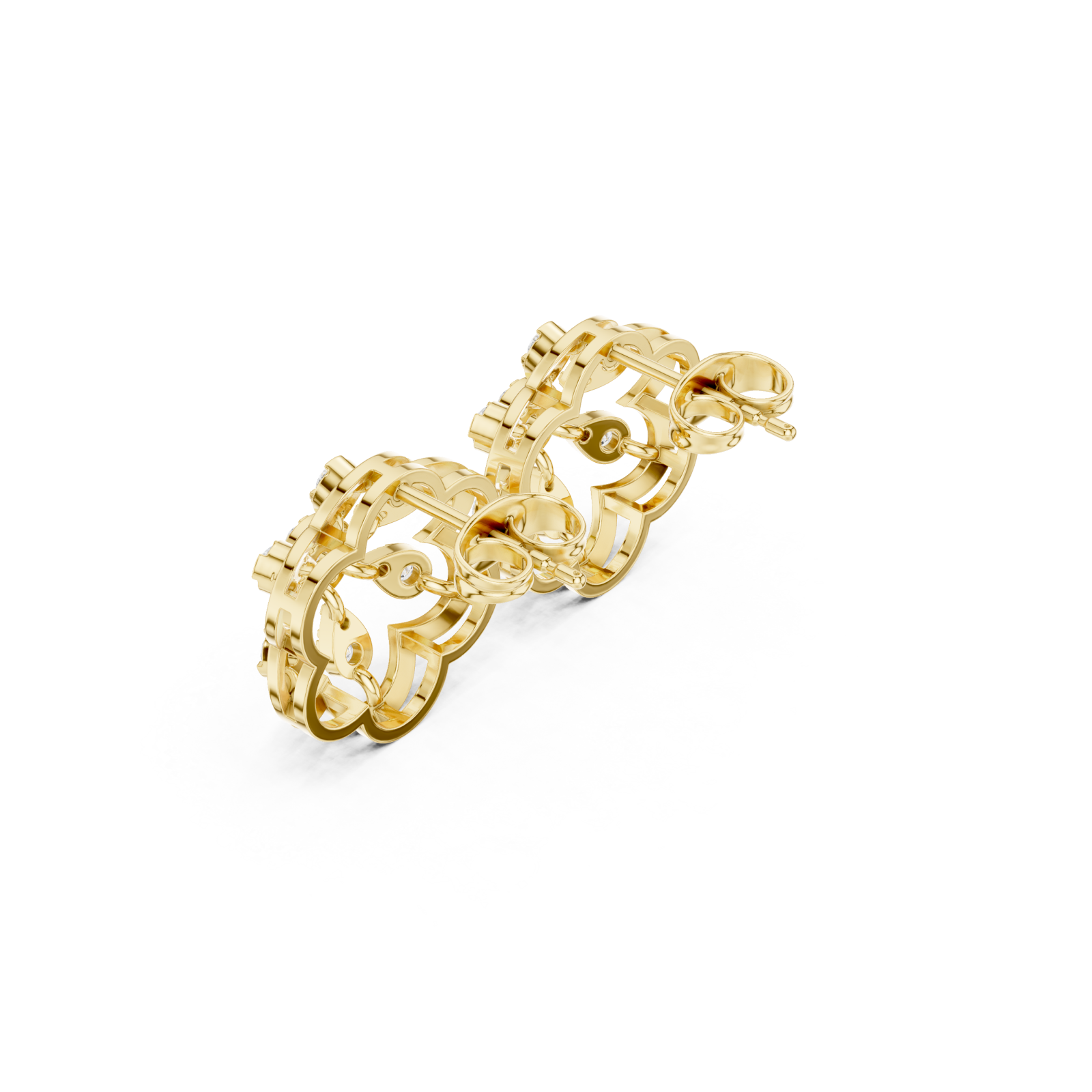 Gold Celestial Inspired Regal Hoop Earrings Right View