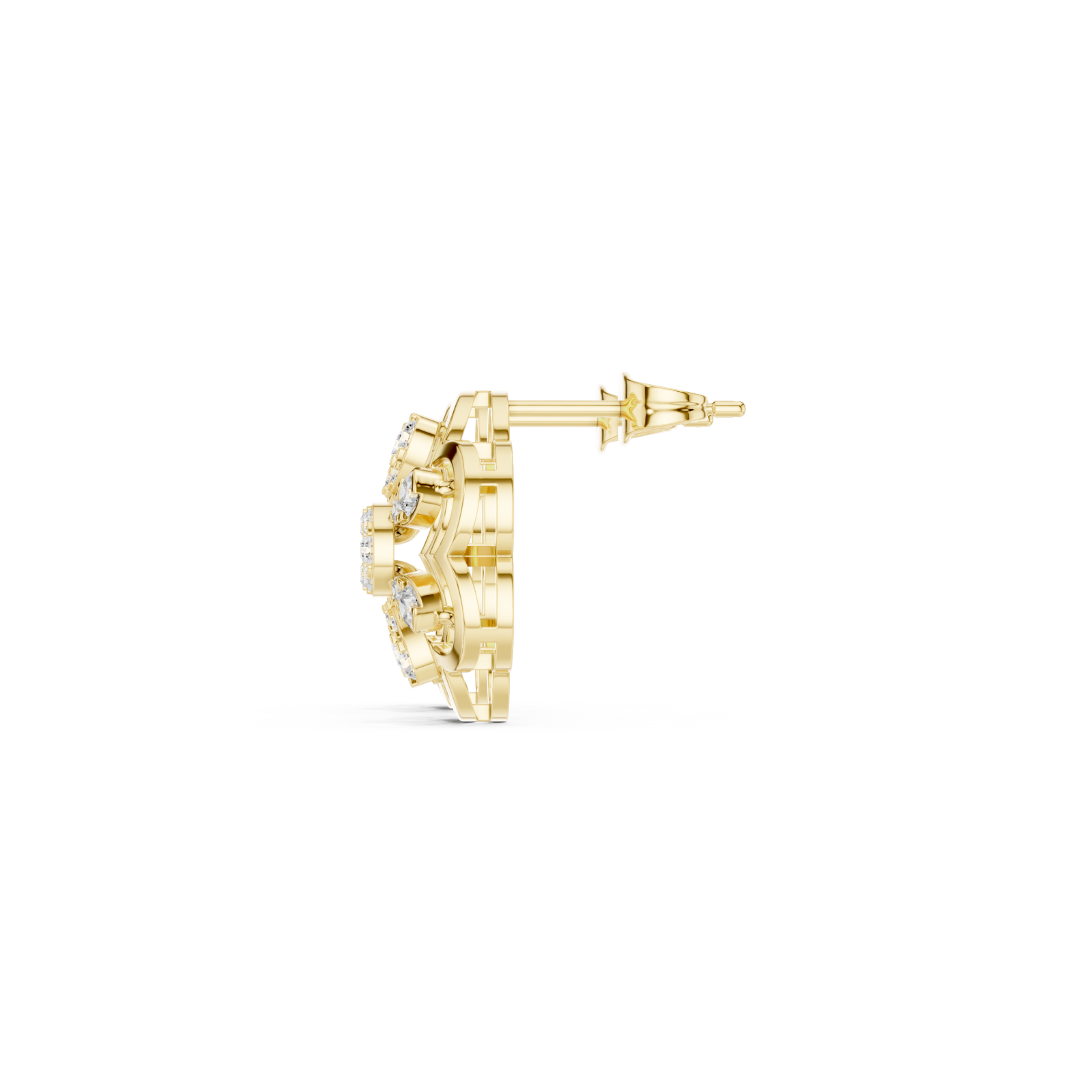  Gold Celestial Inspired Regal Hoop Earrings Side View