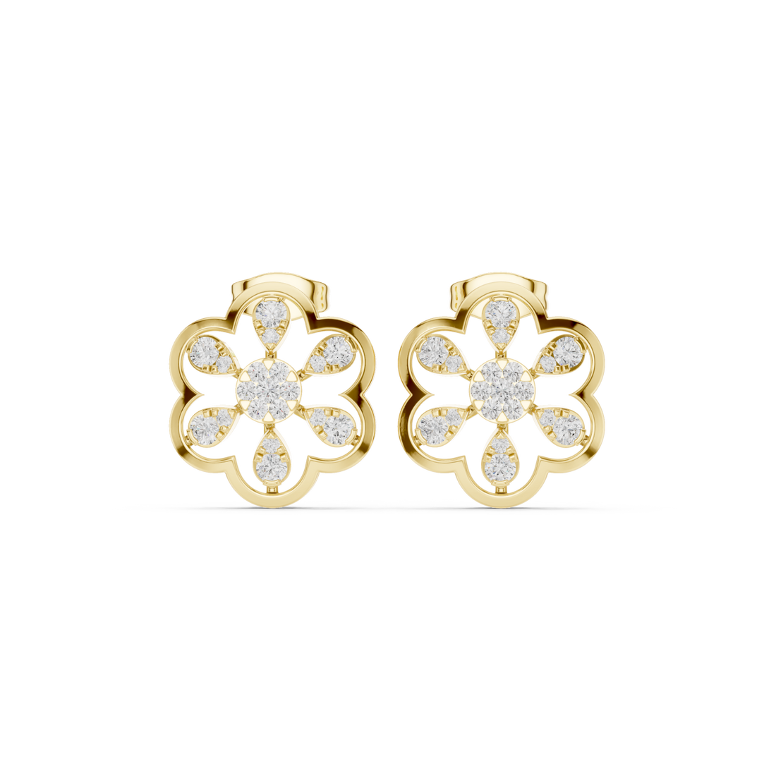 Gold Celestial Inspired Regal Hoop Earrings Right View