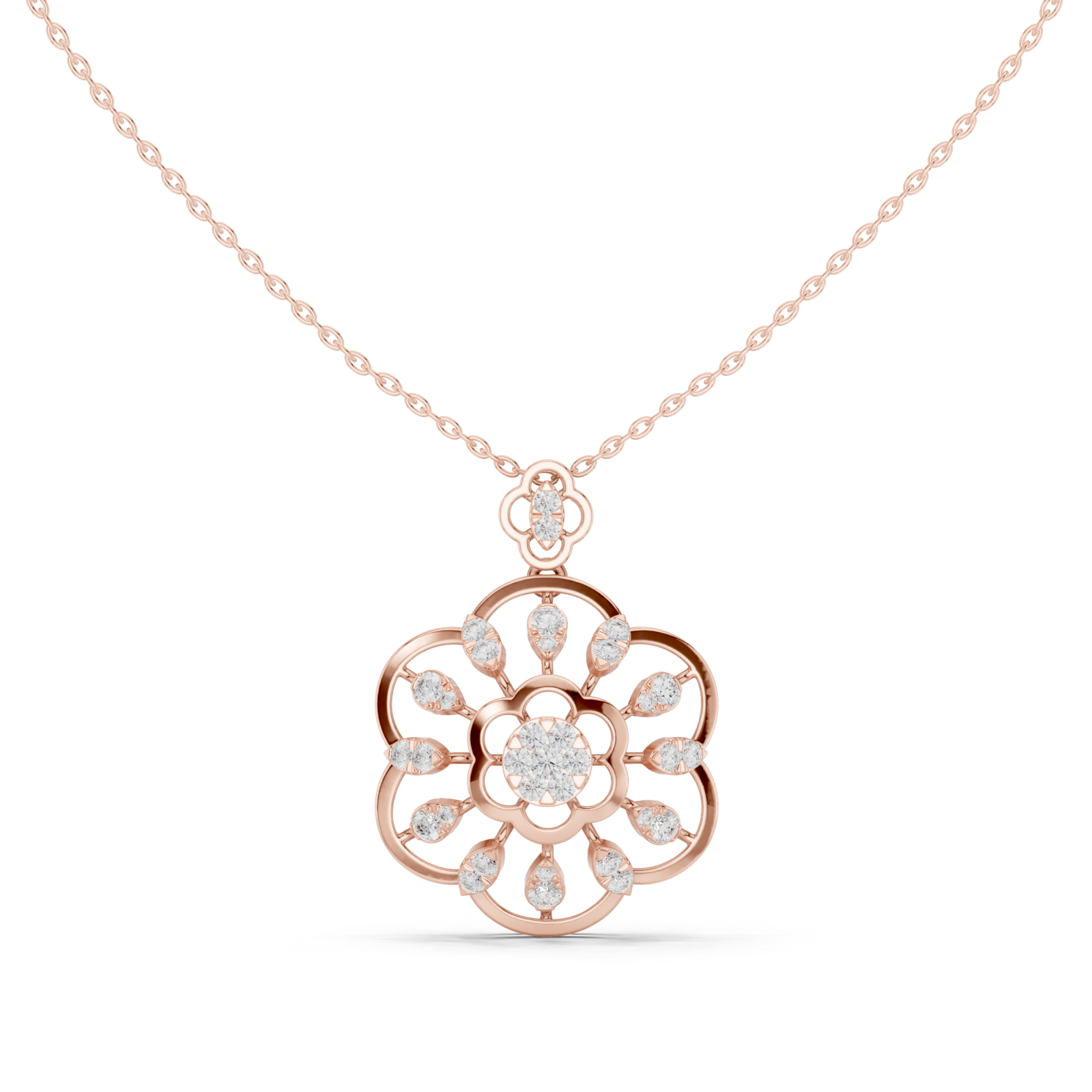  Rose Gold Luminescent Petal Reverie Chain Necklace Right View