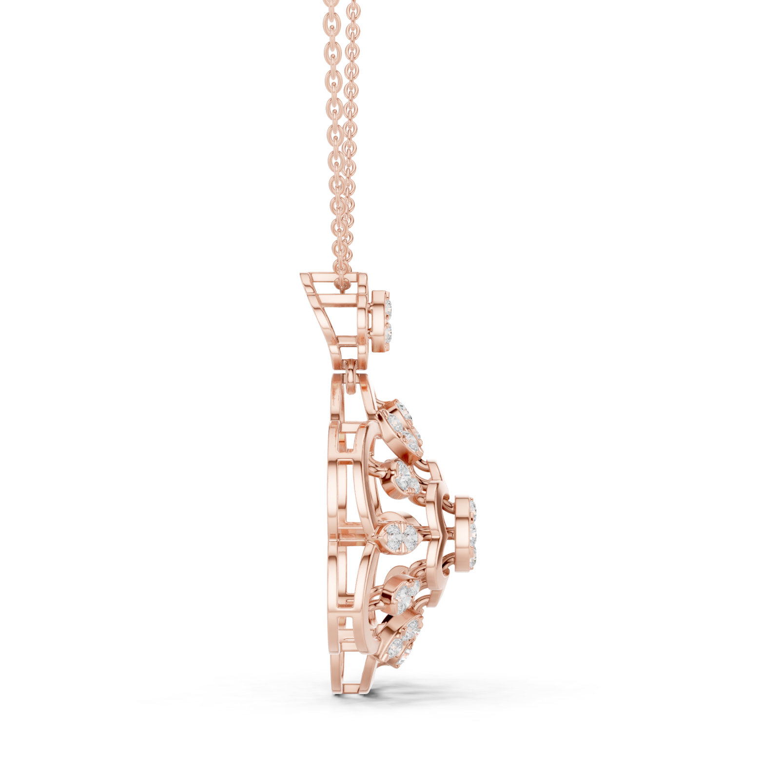  Rose Gold Luminescent Petal Reverie Chain Necklace Side View