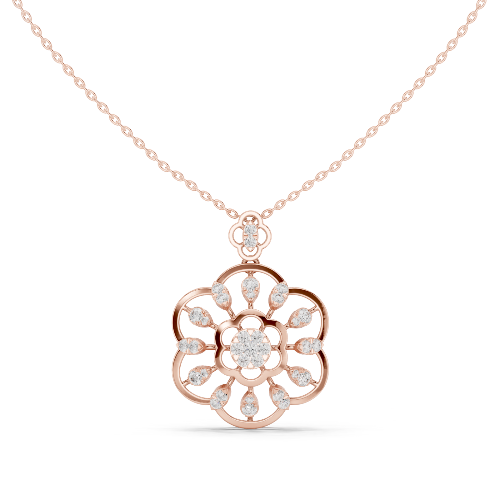  Rose Gold Luminescent Petal Reverie Chain Necklace Front View