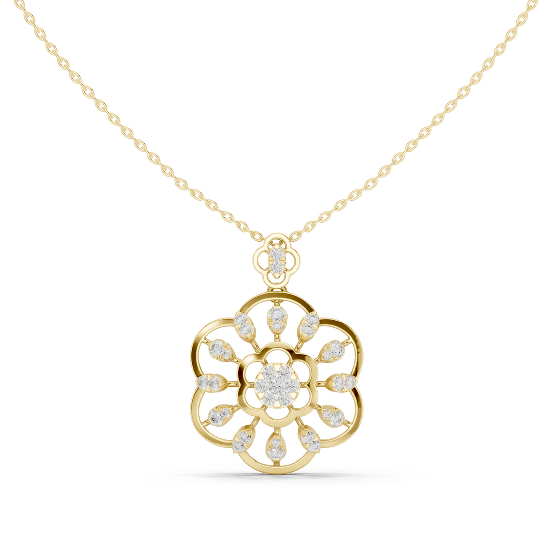 Gold Luminescent Petal Reverie Chain Necklace Right View