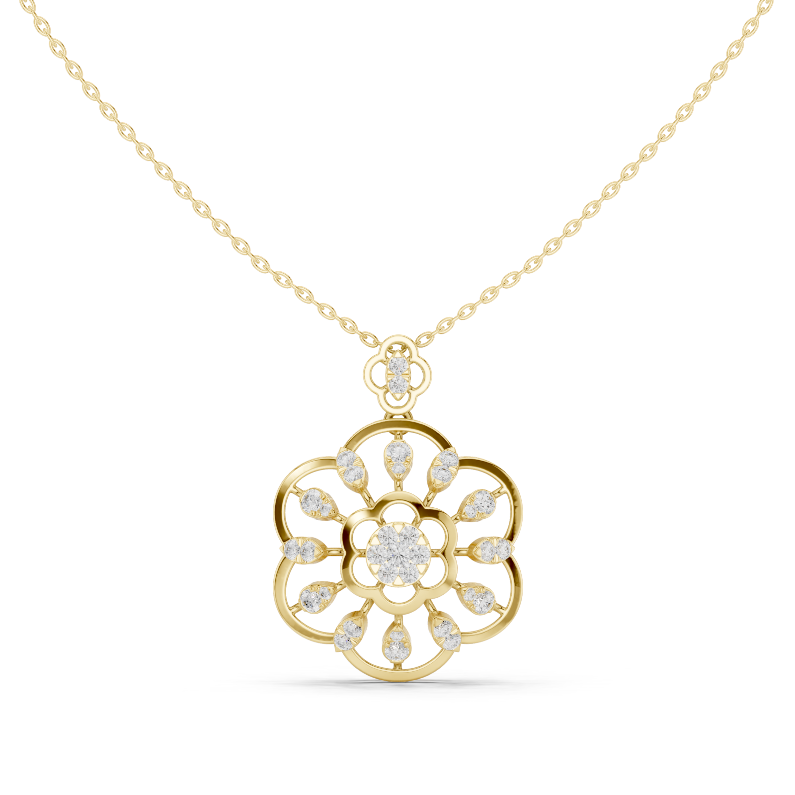 Gold Luminescent Petal Reverie Chain Necklace Right View