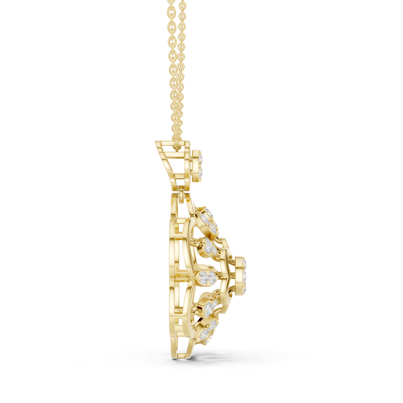  Gold Luminescent Petal Reverie Chain Necklace Side View