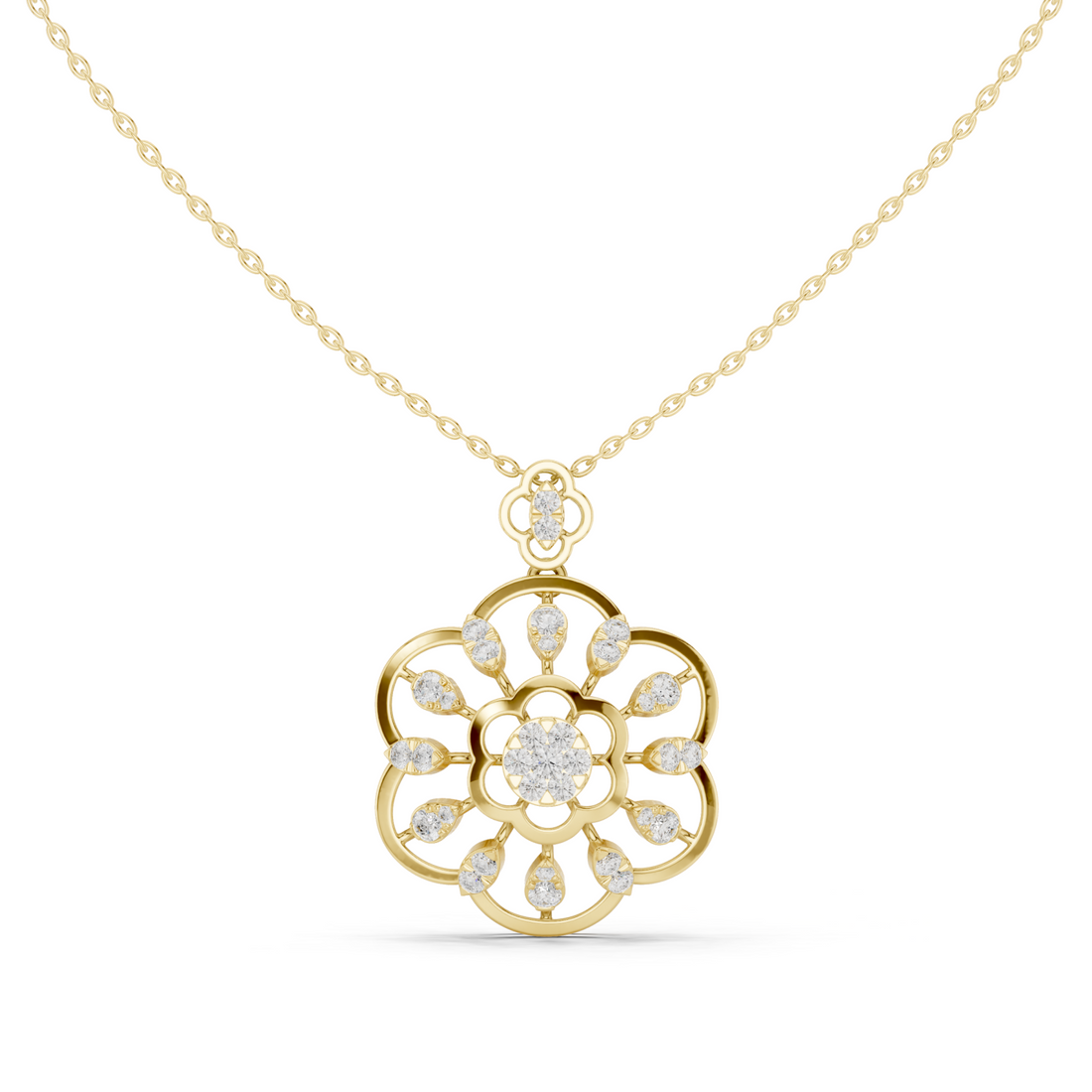 Gold Luminescent Petal Reverie Chain Necklace Right View