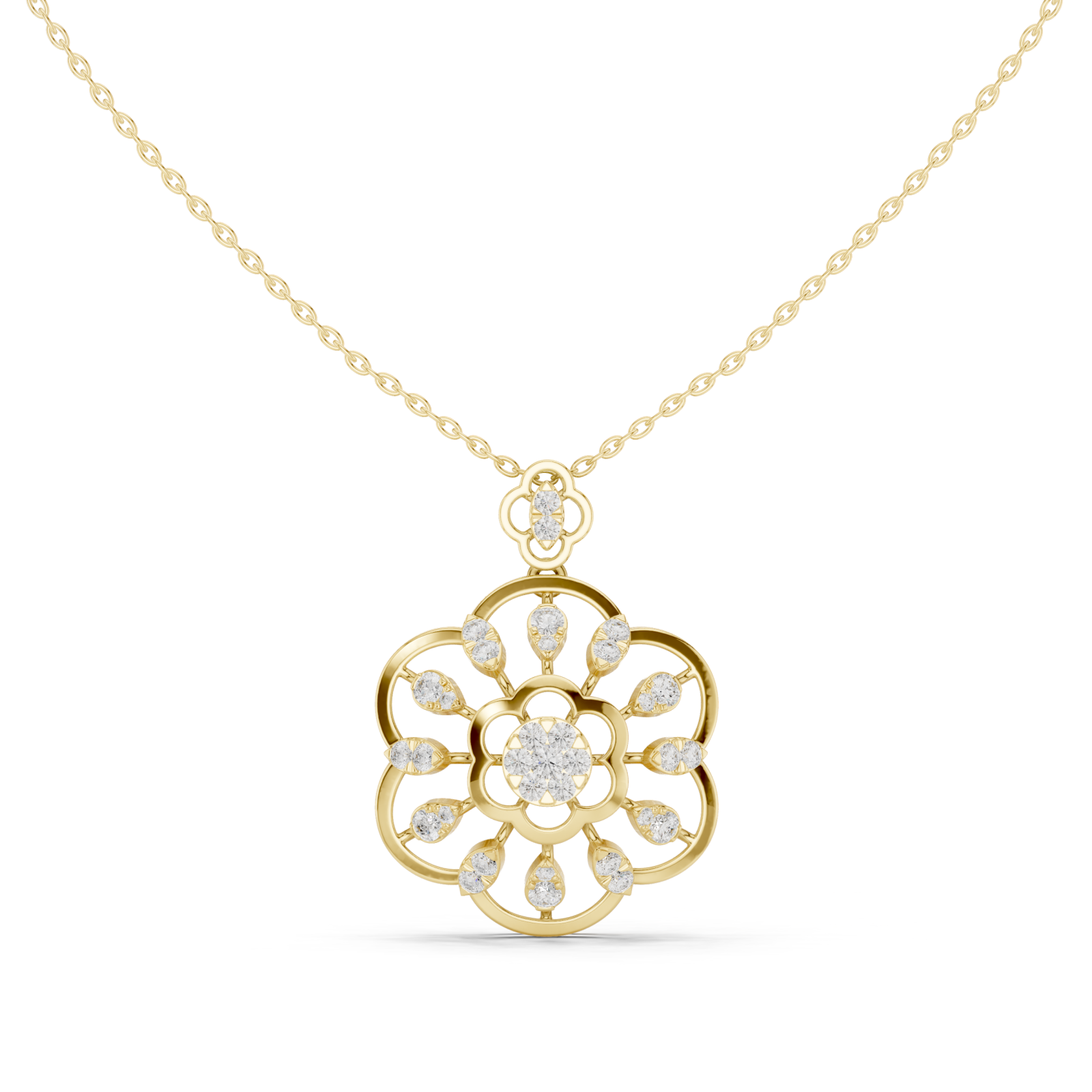  Gold Luminescent Petal Reverie Chain Necklace Front View