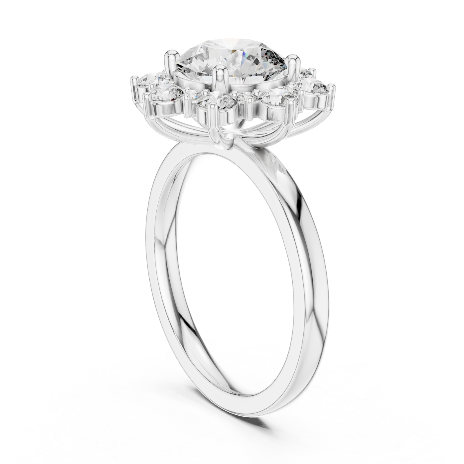  White Gold Enchanted Morning Dew Band Left View