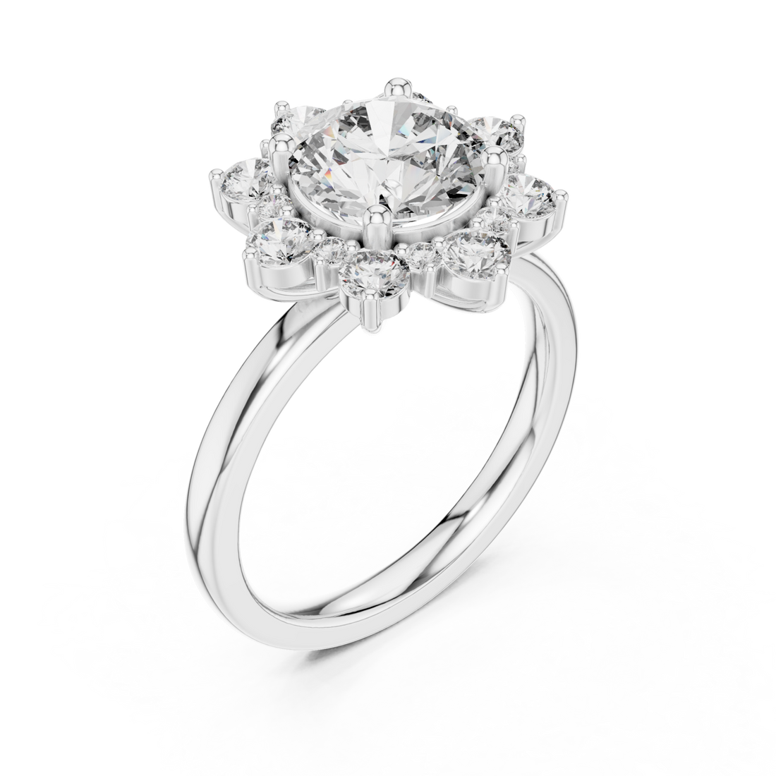  White Gold Enchanted Morning Dew Band Right View