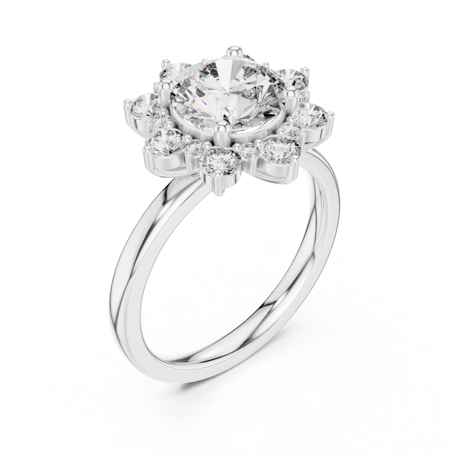  White Gold Enchanted Morning Dew Band Right View