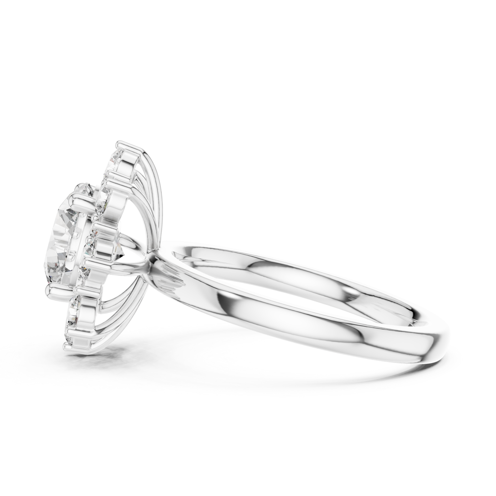  White Gold Enchanted Morning Dew Band Side View