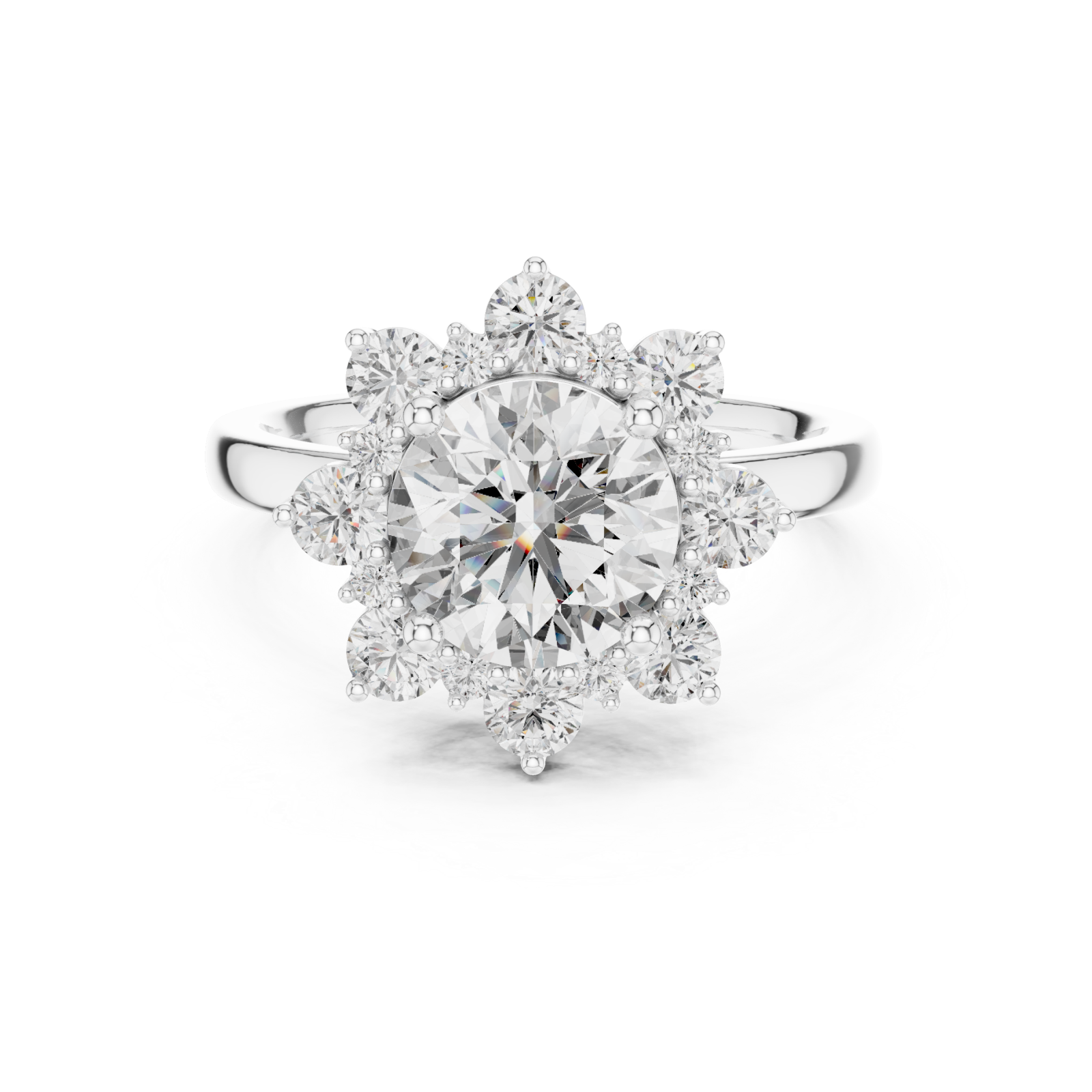  White Gold Enchanted Morning Dew Band Front View